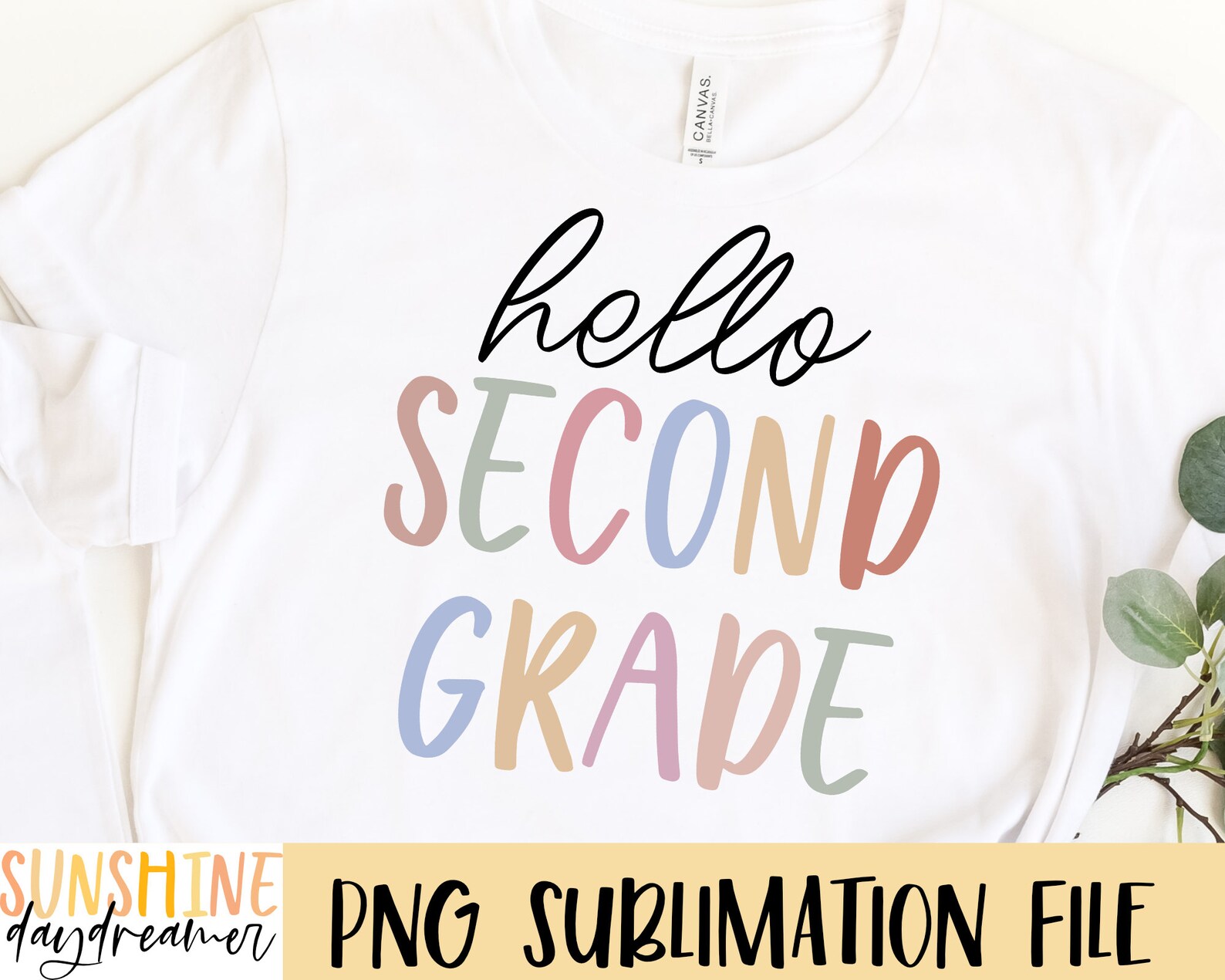 Second Grade Sublimation PNG Teacher Shirt Sublimation File Etsy
