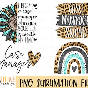 Case Manager Sublimation PNG Bundle: Shirt Designs (Digital Download)