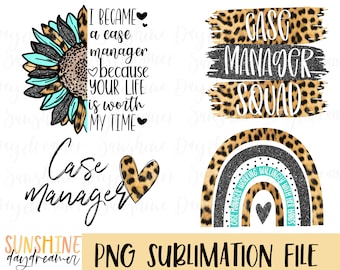 Case Manager Sublimation PNG Bundle: Shirt Designs (Digital Download)