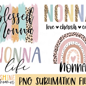 Nonna PNG Sublimation Design Bundle (Digital Download)