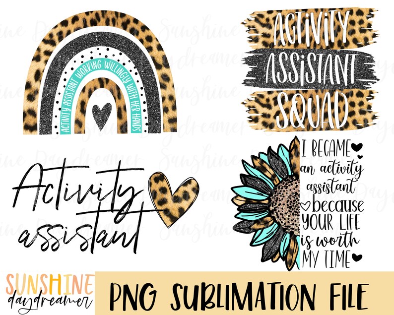 Activity Assistant Sublimation PNG Bundle: Shirt Design (digital ...