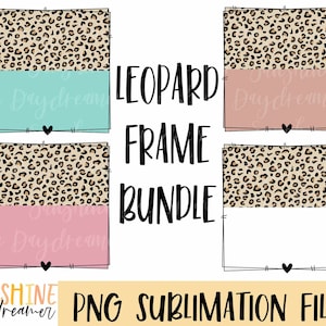 Leopard Frame PNG Set: Sublimation Design (Digital Download)