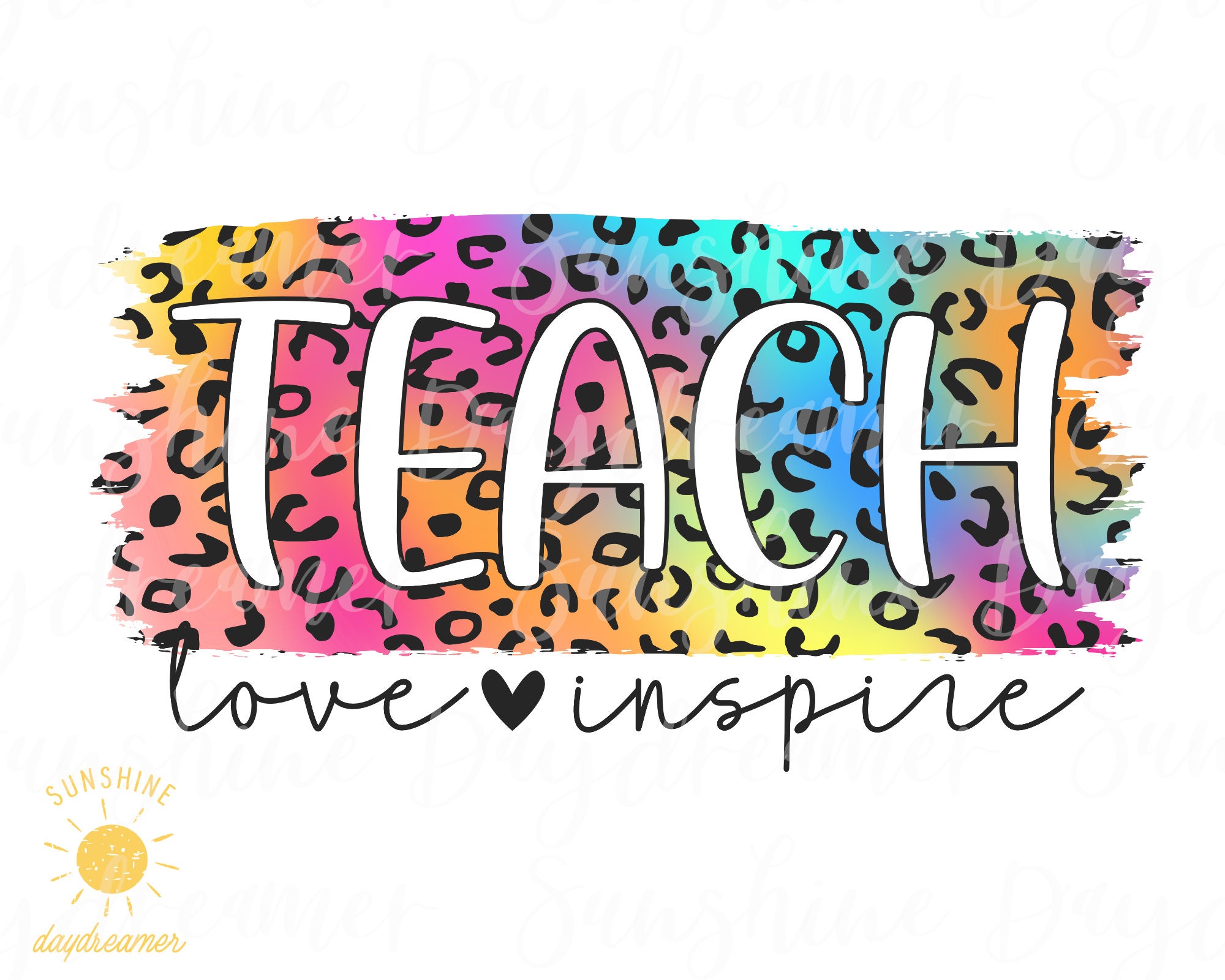 Teacher Sublimation PNG Rainbow Leopard Sublimation File Etsy UK