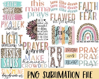 Faith BIG BUNDLE sublimation PNG, Religious file, Jesus shirt design, Christian Sublimation design, Digital download, dtf transfer