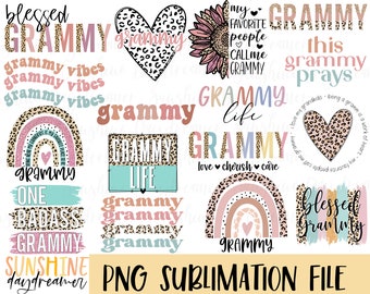 Grammy PNG-sublimatieontwerpen: grote bundel (digitale download)