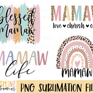 Mamaw PNG Sublimation Design Bundle (Digital Download)