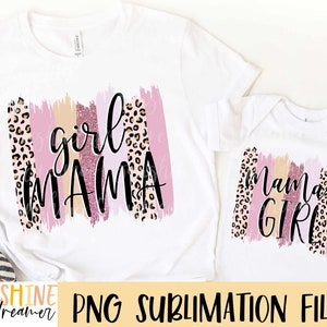 Girl Mama sublimation PNG, Mama mini bundle sublimation file, Mommy and me PNG design, Brush stroke set Sublimation design, Digital download