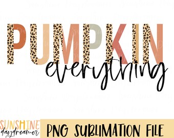 Fall Pumpkin Leopard Print: Sublimation PNG (Digital Download)