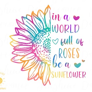 Sunflower sublimation PNG, Rainbow Sunflower sublimation file , Tie dye Sunflower PNG design, Sublimation design, Digital download