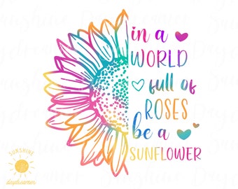 Sunflower sublimation PNG, Rainbow Sunflower sublimation file , Tie dye Sunflower PNG design, Sublimation design, Digital download