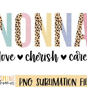 Nonna Leopard Print PNG: Sublimation Design (Digital Download)