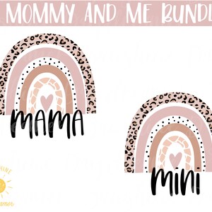 Mama Mini Rainbow PNG: Animal Print Mommy and Me Bundle (Digital Download)