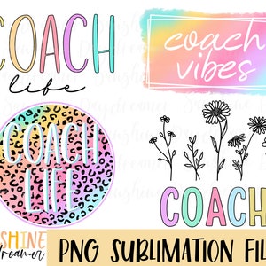 Coach sublimation PNG, Coach Bundle sublimation file, Cheer coach shirt PNG design, Coach life Sublimation design, Digital download