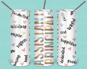 Assistant Principal Leopard Tumbler Design: 20oz Skinny Tumbler (Digital Download)