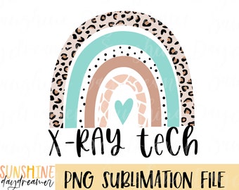 X-Ray Tech Rainbow PNG - Radiologie Sublimationsdesign (Digitaler Download)
