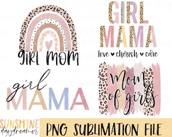 Girl Mom Sublimation PNG Bundle: Shirt Design (Digital Download)
