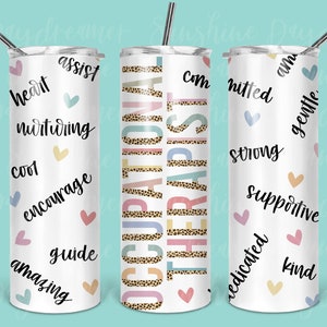 Occupational Therapist Leopard Tumbler Design: Seamless 20oz PNG (Digital Download)