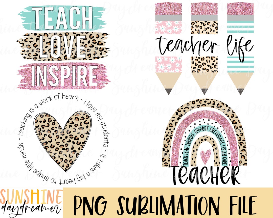 Teacher Sublimation PNG Teacher Bundle Sublimation File Etsy