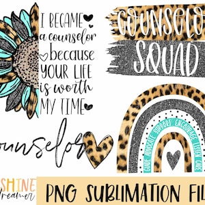 Counselor sublimation PNG, Counselor Bundle sublimation file, School counselor shirt PNG design, Sublimation design, Digital download