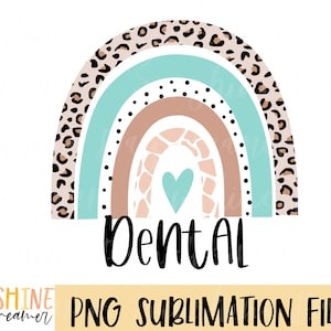Dental Rainbow PNG: Animal Print Sublimation Design (Digital Download)