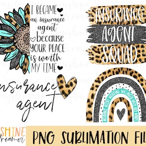 Insurance Agent Sublimation PNG Bundle (Digital Download)