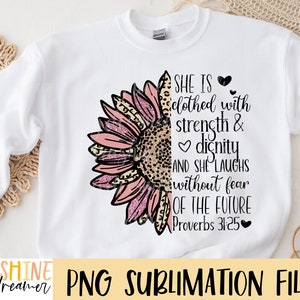 Proverbs Sunflower PNG: Faith Sublimation Design (Digital Download)
