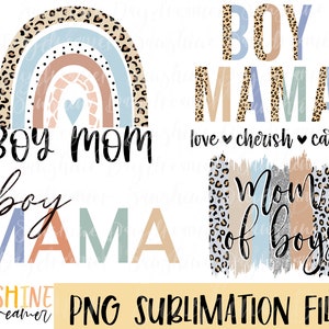 Boy Mama Sublimation PNG Bundle: Mom of Boys Design (Digital Download)