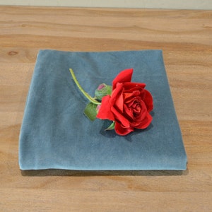 Luxury Smoke Blue cotton Velvet Fabric for upholstery 44&quot; (110 Cms) Width by the meter