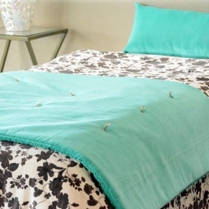 Luxury Turquoise Velvet Bed Runner express delivery, Bed Scarf, Twin Full King Queen Size Runner, Velvet Bed Runners For Bedrooms