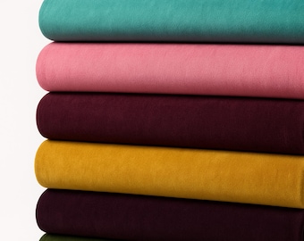 Cotton Velvet Upholstery Fabric, Soft Solid Color Velvet, 44" Wide