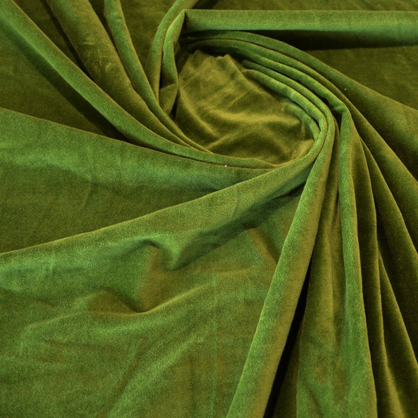 Tissu de velours vert mousse, Tissu solide de velours, Tissu velvet Throw, Tissu décoratif, Tissu d’oreiller, tissu de velours d’ameublement