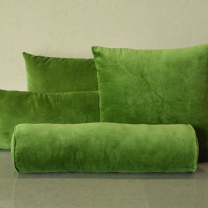 Premium Moss Green Washed Cotton Velvet Cushion Covers in Various Sizes - Luxurious soft Home Décor for Every Space!