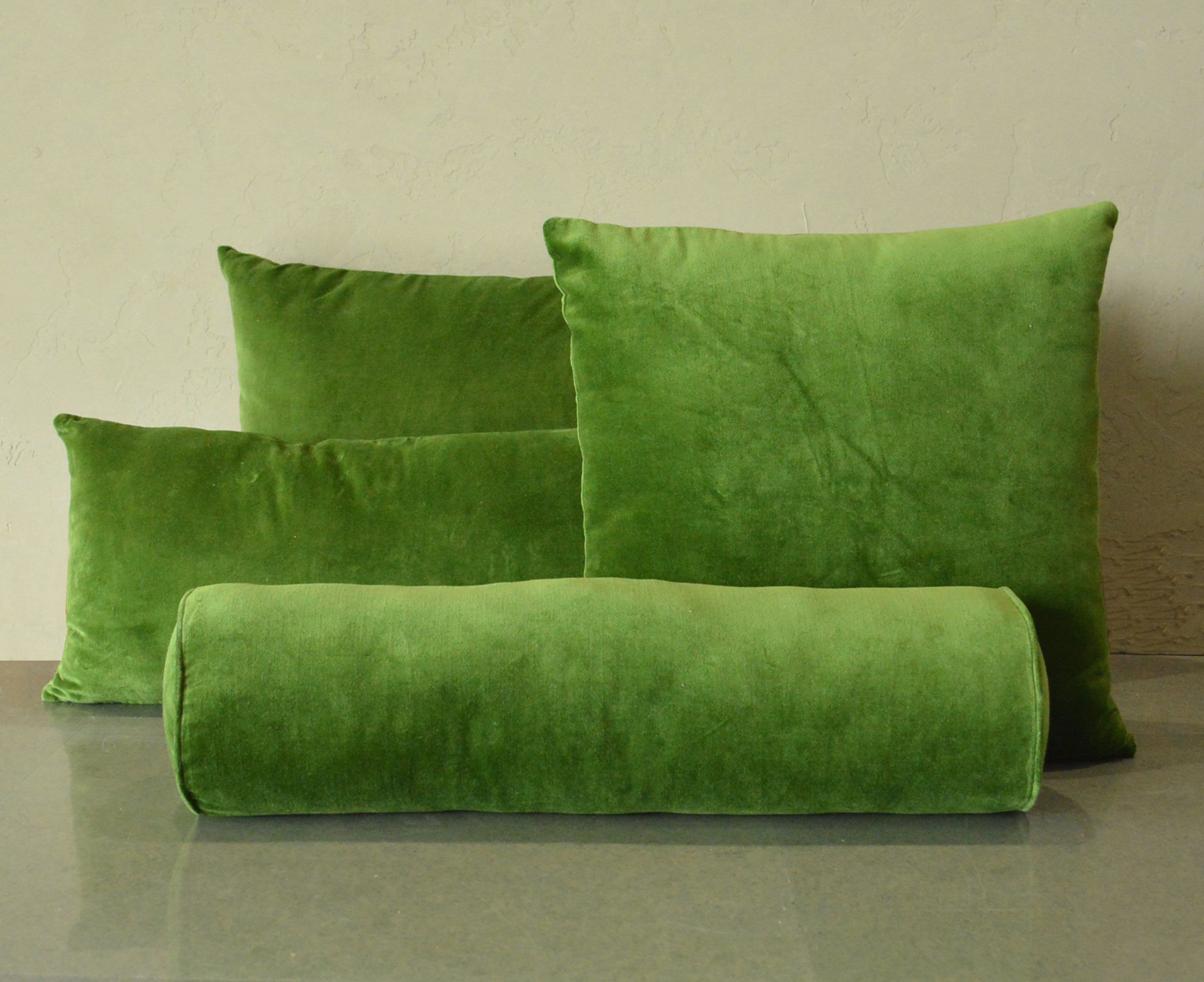 Premium Moss Green Washed Cotton Velvet Cushion Covers in Various Sizes - Luxurious soft Home Décor for Every Space!