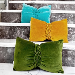 Funda de almohada de terciopelo con forma de lazo en 40 colores: almohada decorativa suave, cojín con forma de lazo, almohada decorativa con margaritas, almohada coqueta