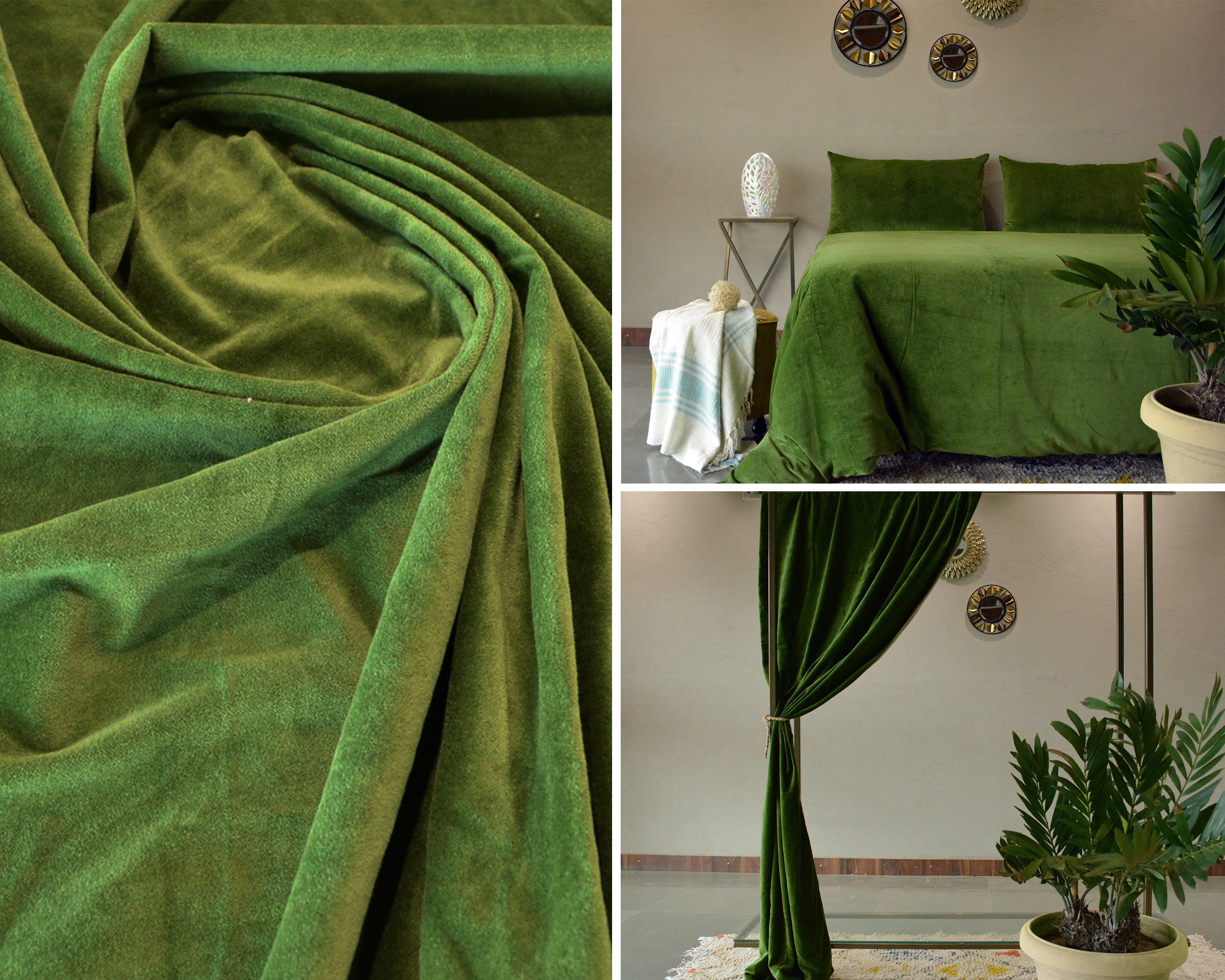 Alpine Upholstery Velvet Hunter Green | Medium/Heavyweight Velvet Fabric |  Home Decor Fabric | 54 Wide