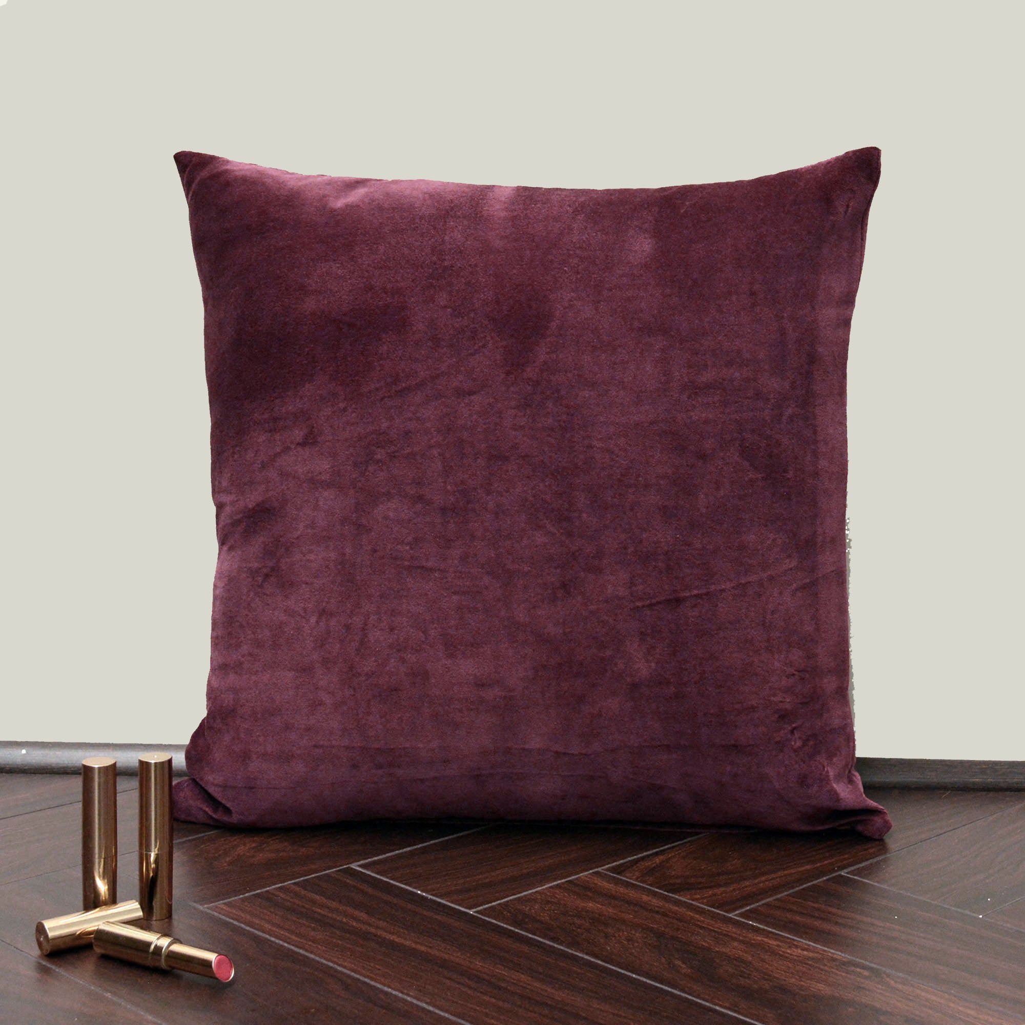 Plum Velvet Cushion Cover Velvet Solid Pillowcase Velvet Etsy Australia