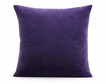Fodera per cuscino in velluto di cotone viola: federa decorativa per cuscino decorativo