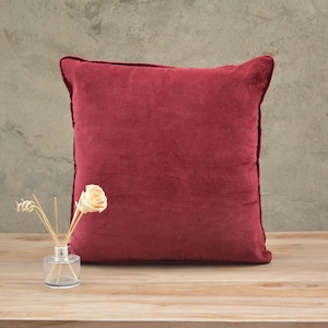 Mulberry Velvet Throw Cushion Cover With Piping For Couch And Sofa- Velvet Pillow Cover, Velvet Throw Pillow Cover, Decorative Cushions