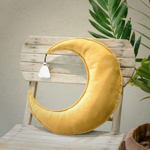 Cresent moon Shaped Cushion for Christmas Décor pillow for Sofa cushion for Easter Décor Spring Décor Nursery Room Decorative Cushion