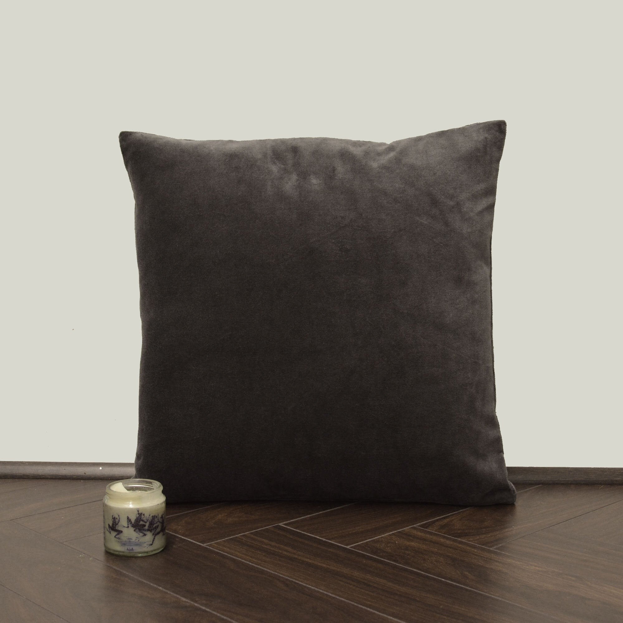 Charcoal cotton Velvet Cushion Cover Velvet solid Pillowcase Etsy