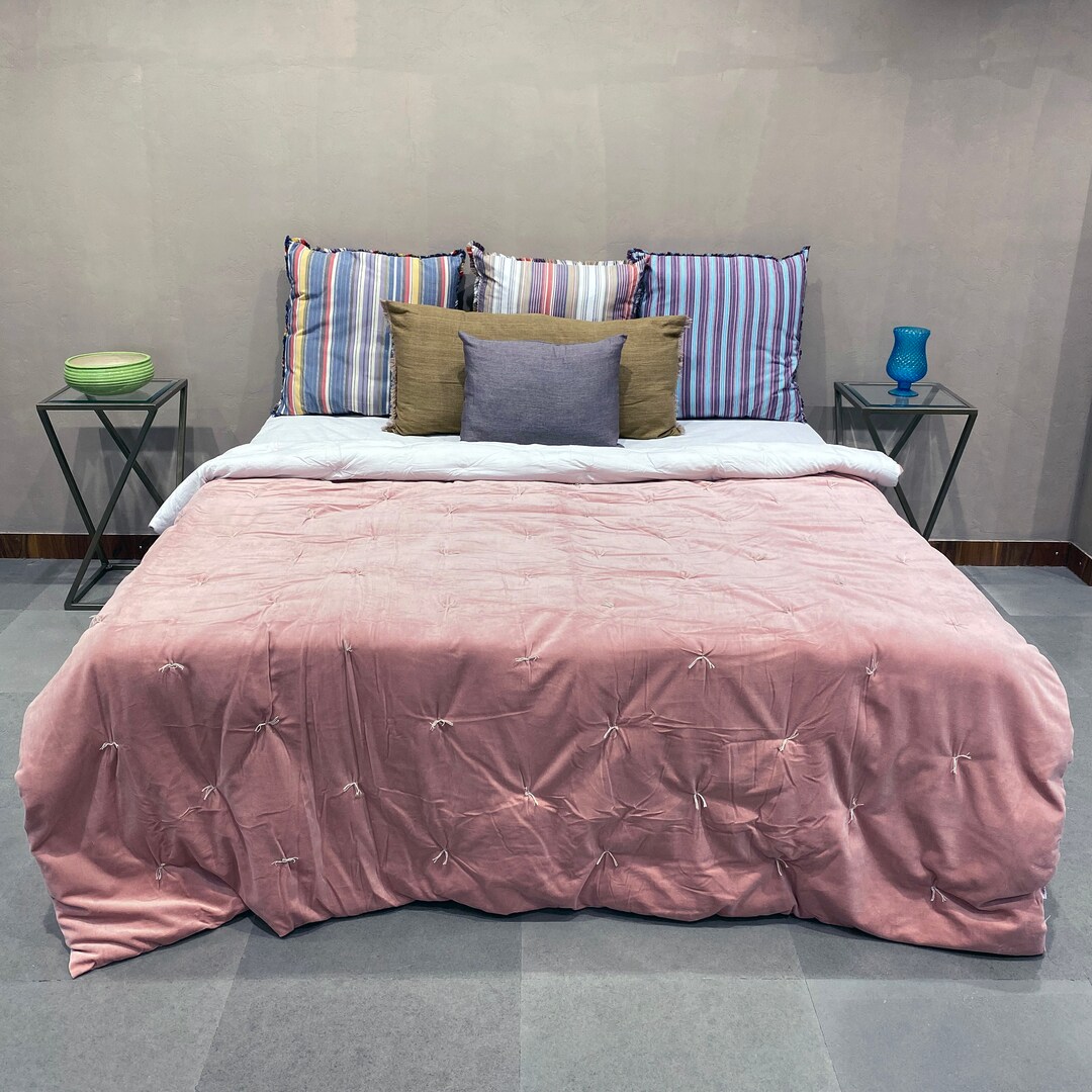 Cotton Velvet Quilt Warm & Cozy Soft Comfortable Luxurious Hand Loomed