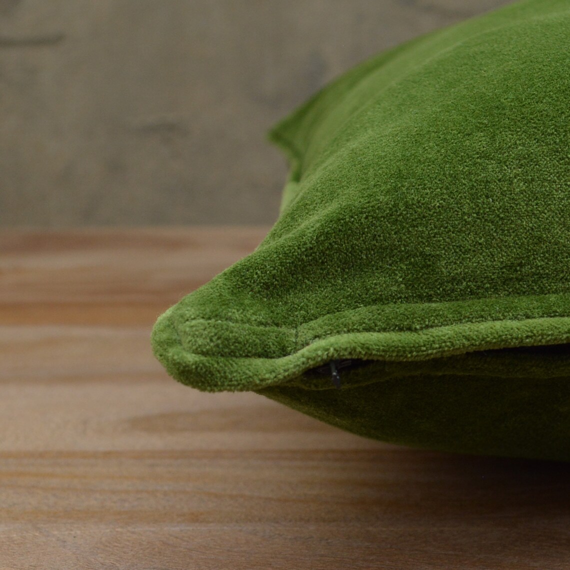 Luxury Moss Green Cotton Velvet Cushion Cover With Piping Etsy Australia