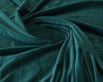 Emerald cotton Velvet Upholstery Fabric 44" width by the meter