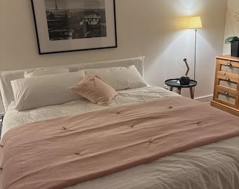 Chemin de lit de luxe en velours rose poudré pour décoration de chambre à coucher Écharpe de lit double face en velours pour lit simple, double, grand lit, très grand lit, lit d'hôtel