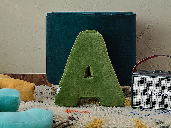Velvet letter outlet cushion