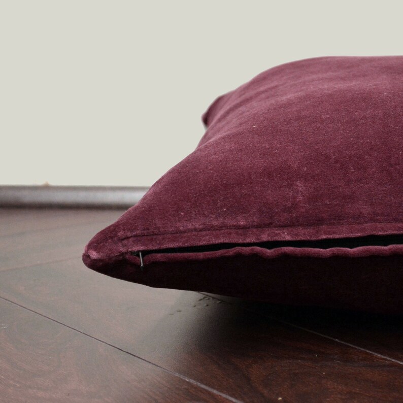 Plum Velvet Cushion Cover Velvet Solid Pillowcase Velvet Etsy