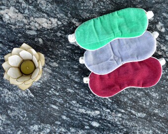 Handgjord ögonmask i bomull och sammet, sömnmask för resor, brudtärnepresent