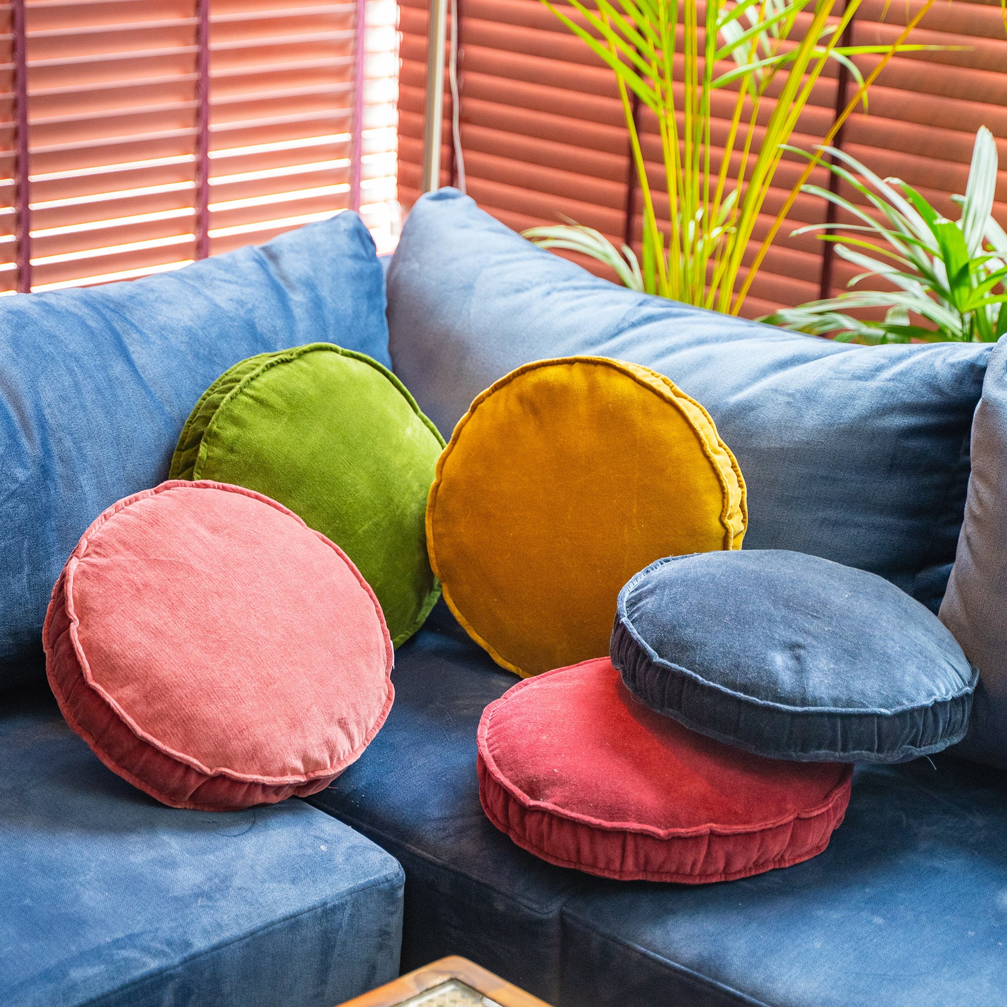 Round Pillow Cushion For Sofa Velvet Upholstery Small Throw Pillow