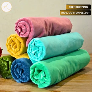 100% Velvet Upholstery Fabric by Yard For DIY Projects With 33 Colors | Fabric for Curtains, Fabric for Pillow, Luxury Velvet