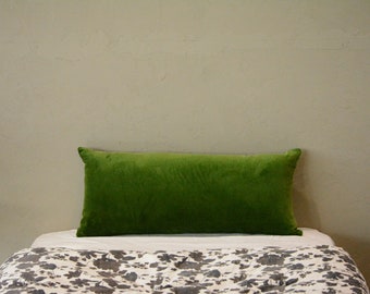 Moss Green Long cotton Velvet Pillow cover, velvet Lumbar Pillow, Velvet Pillow Cover, velvet throw Pillows, Decorative cushion cover